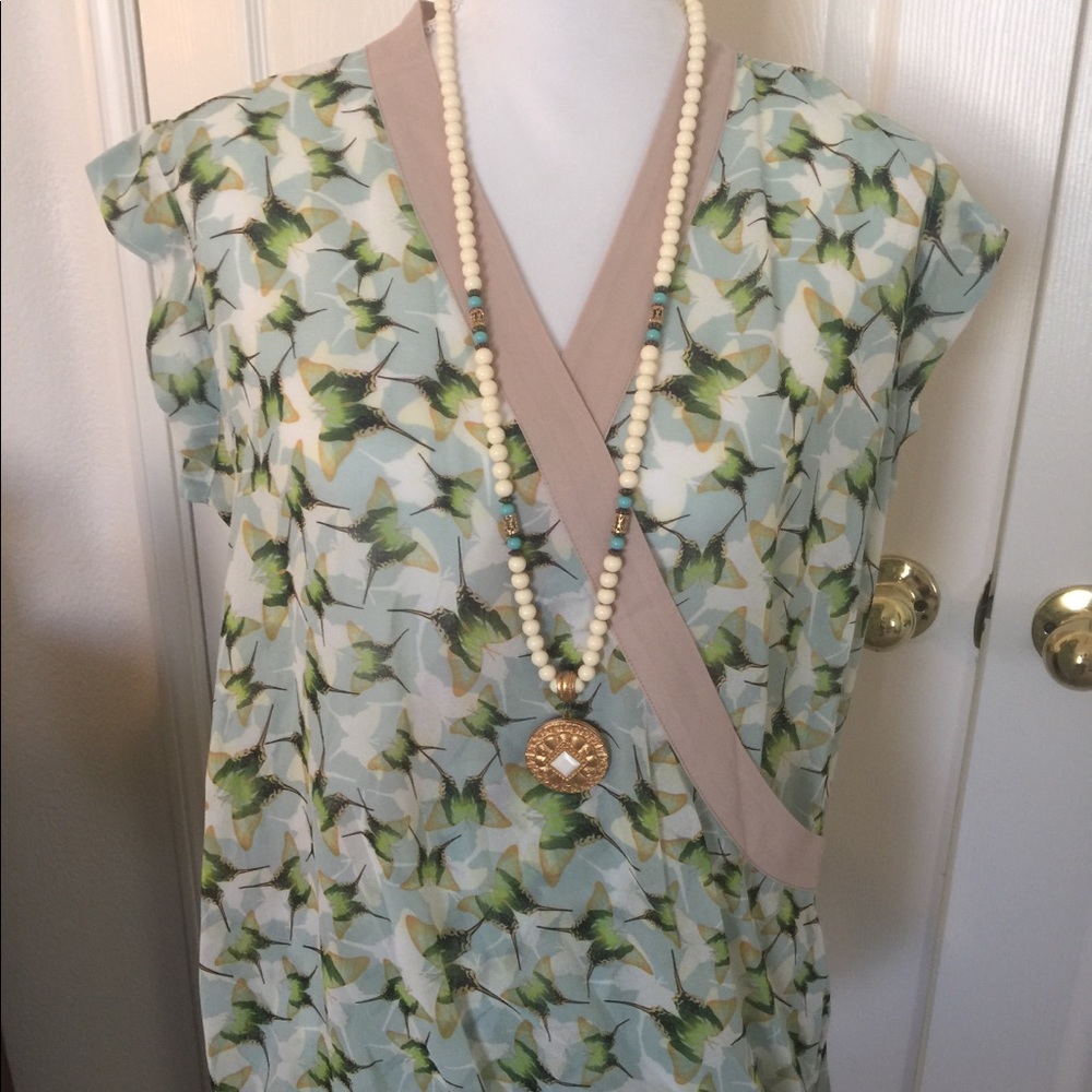 CAbi Butterfly Wrap Blouse